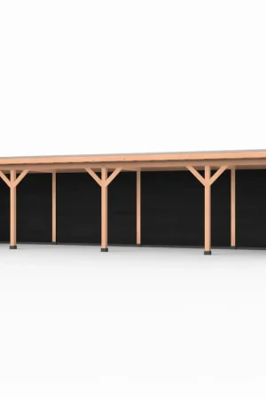 Aanbieding Douglas overkapping, 1200 x 250, met achterwand en twee zijwanden, Westwood Comfort Zwart